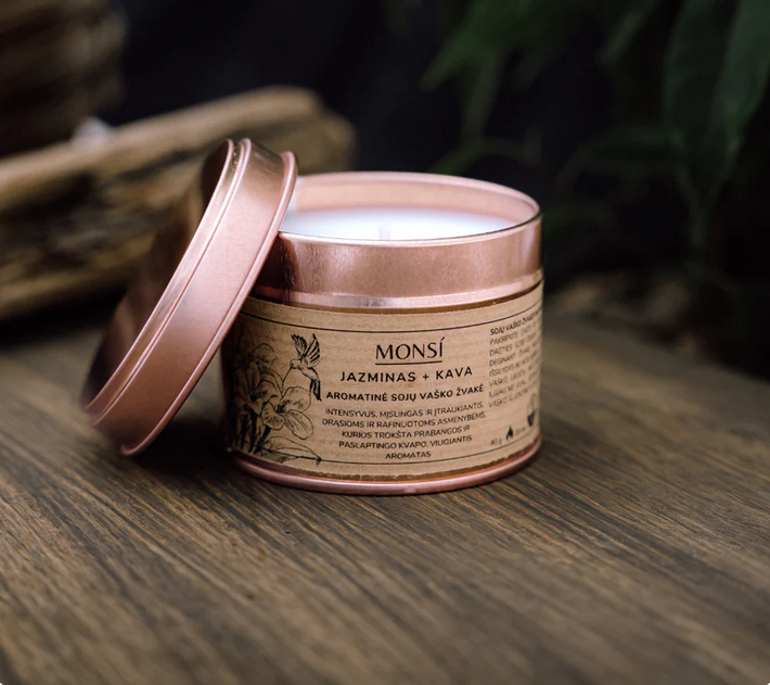 100ml. Aromatinė žvakė Jazminai + kava
